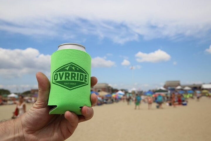 Enjoying a refreshing beverage at Rockaway Beach!